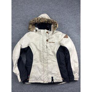 Ski-Doo Jacket Womens Medium Hooded Fur Trim RPM MAX PrimaLoft Winter Coat